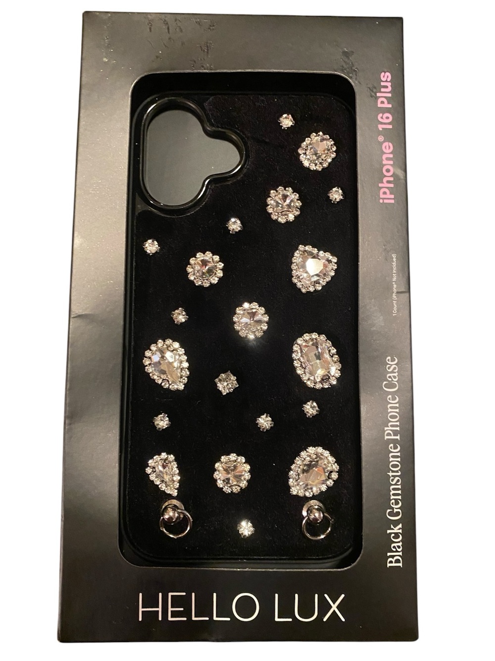 Hello Lux~ Black Gemstone iPhone 16 Plus Case
New
